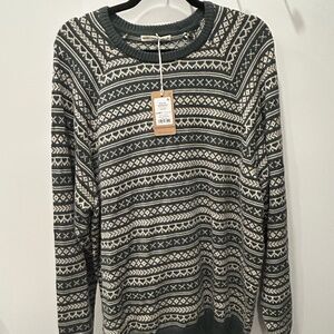 Marine Layer XL NWT Knox Fair Isle Sweater Green Gables/Oatmeal Holiday 2023